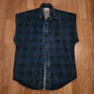 Vintage Bongo Denim Shirt Jean Jacket Vest Made In USA